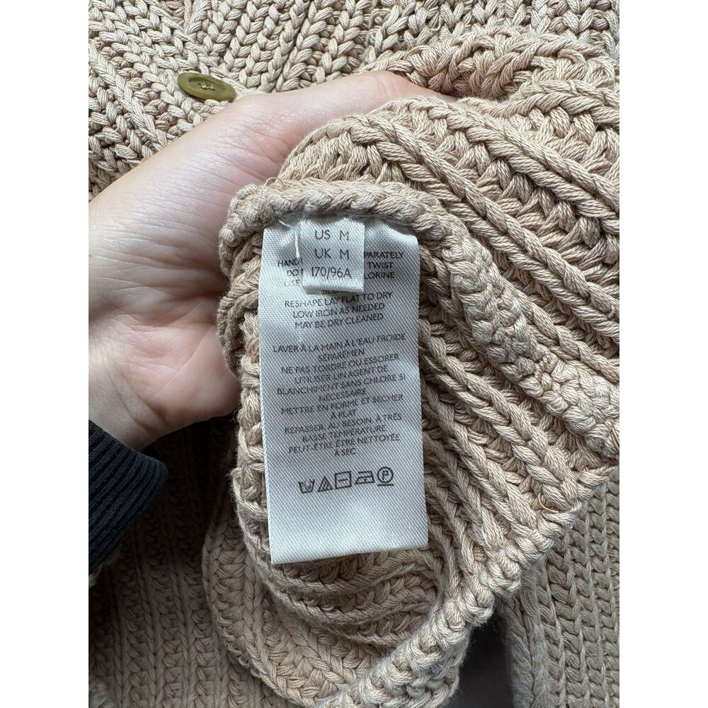 Free People Women's Tan Sweet Nothing Cardi Cardigan Size M Cotton Cropped - Picture 4 of 7